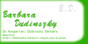 barbara dudinszky business card